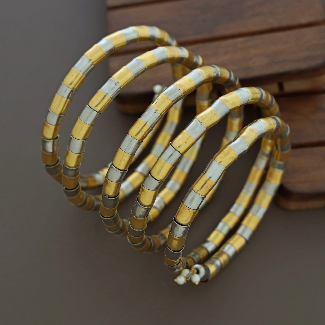 Nacala Dual Tone Spiral Bangle