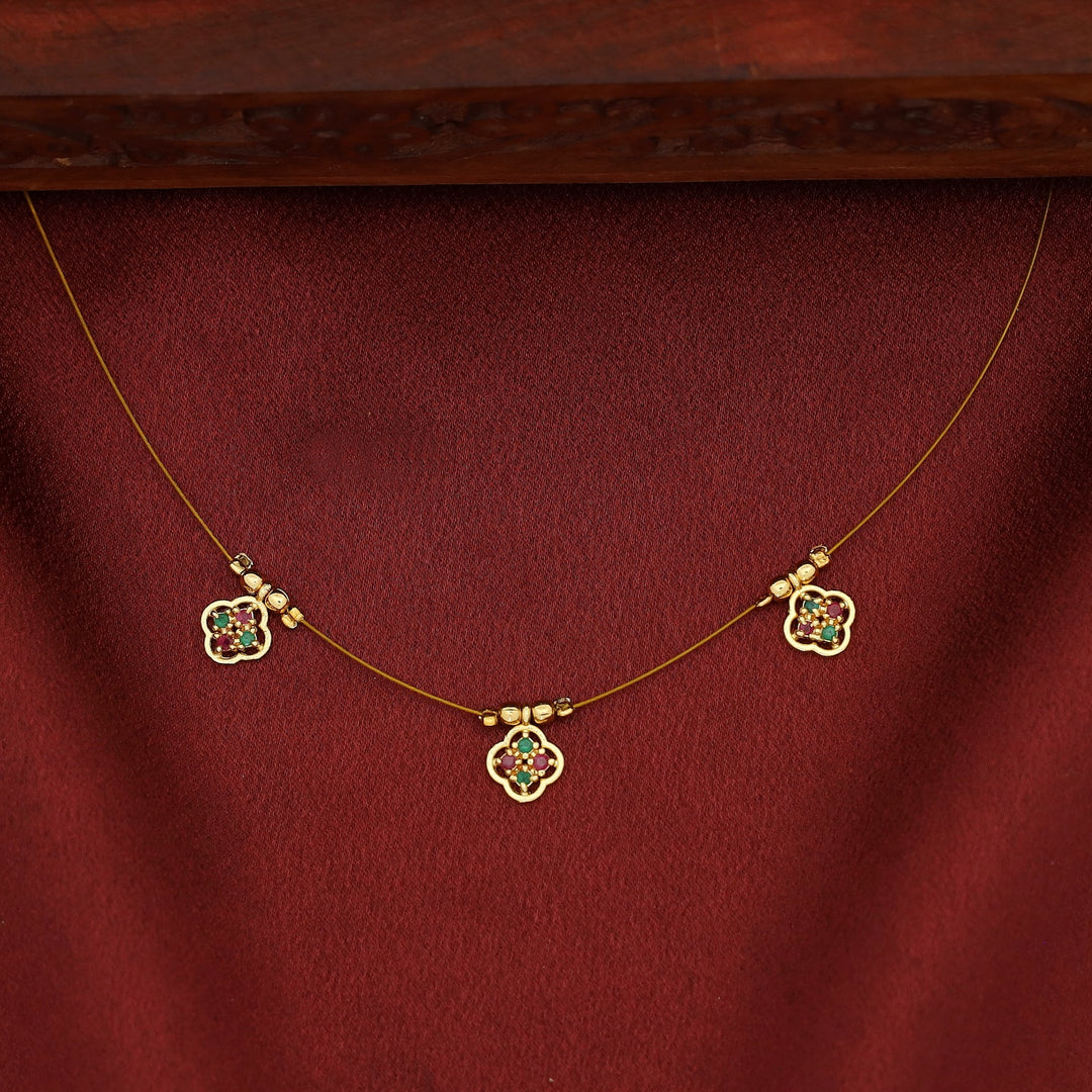 Viaansha Tri Flower String Neckpiece