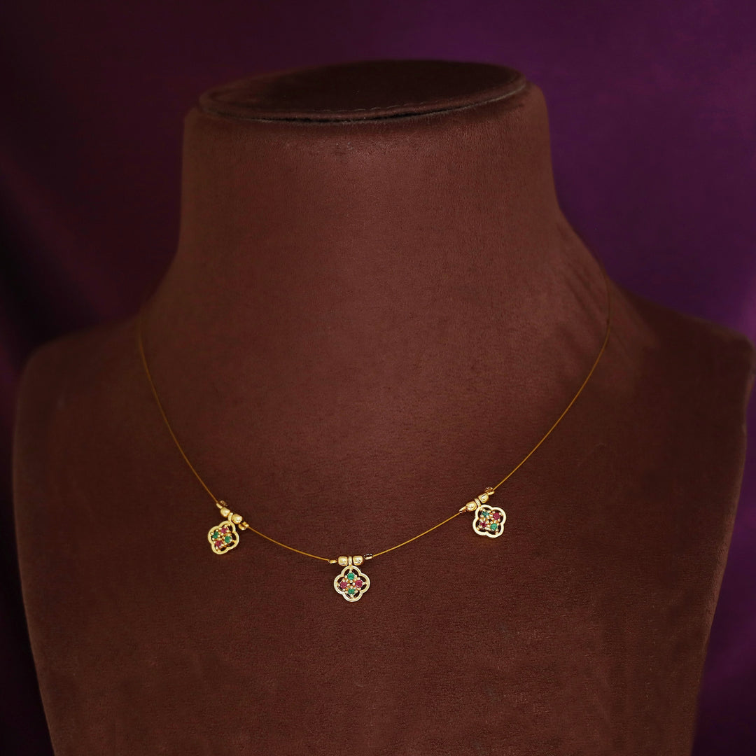 Viaansha Tri Flower String Neckpiece