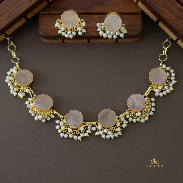 Athenea Half Pearl Neckpiece With Stud