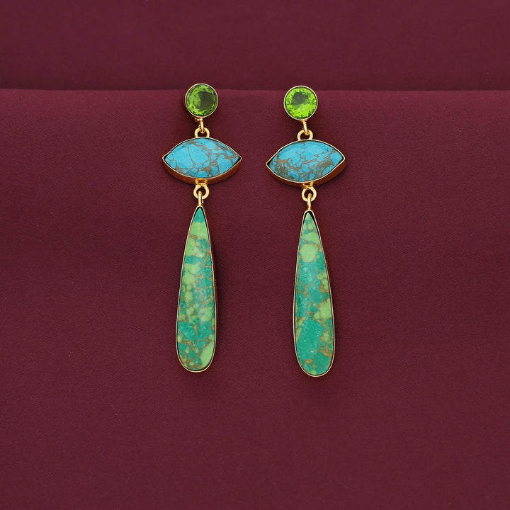 Lona Circle + Long Drop Earring