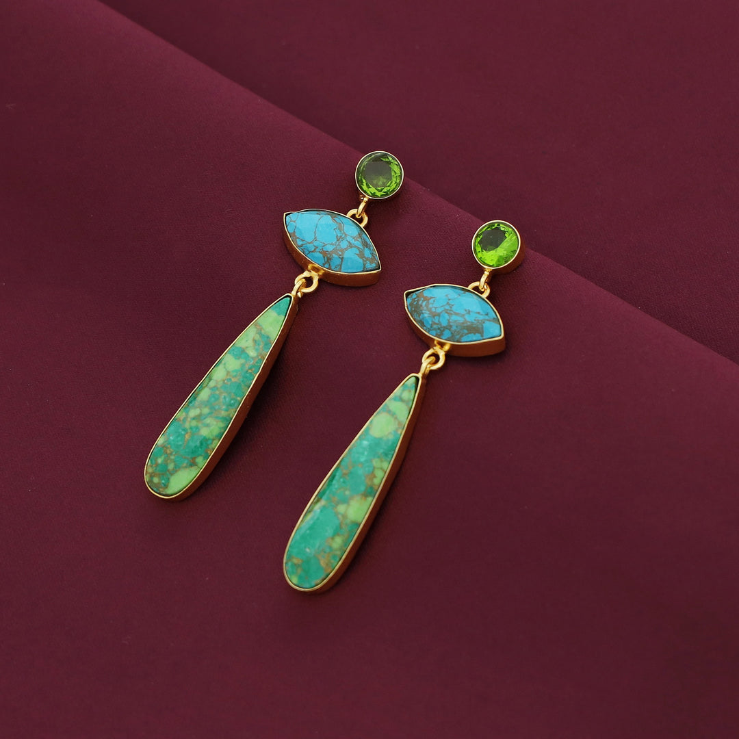 Lona Circle + Long Drop Earring