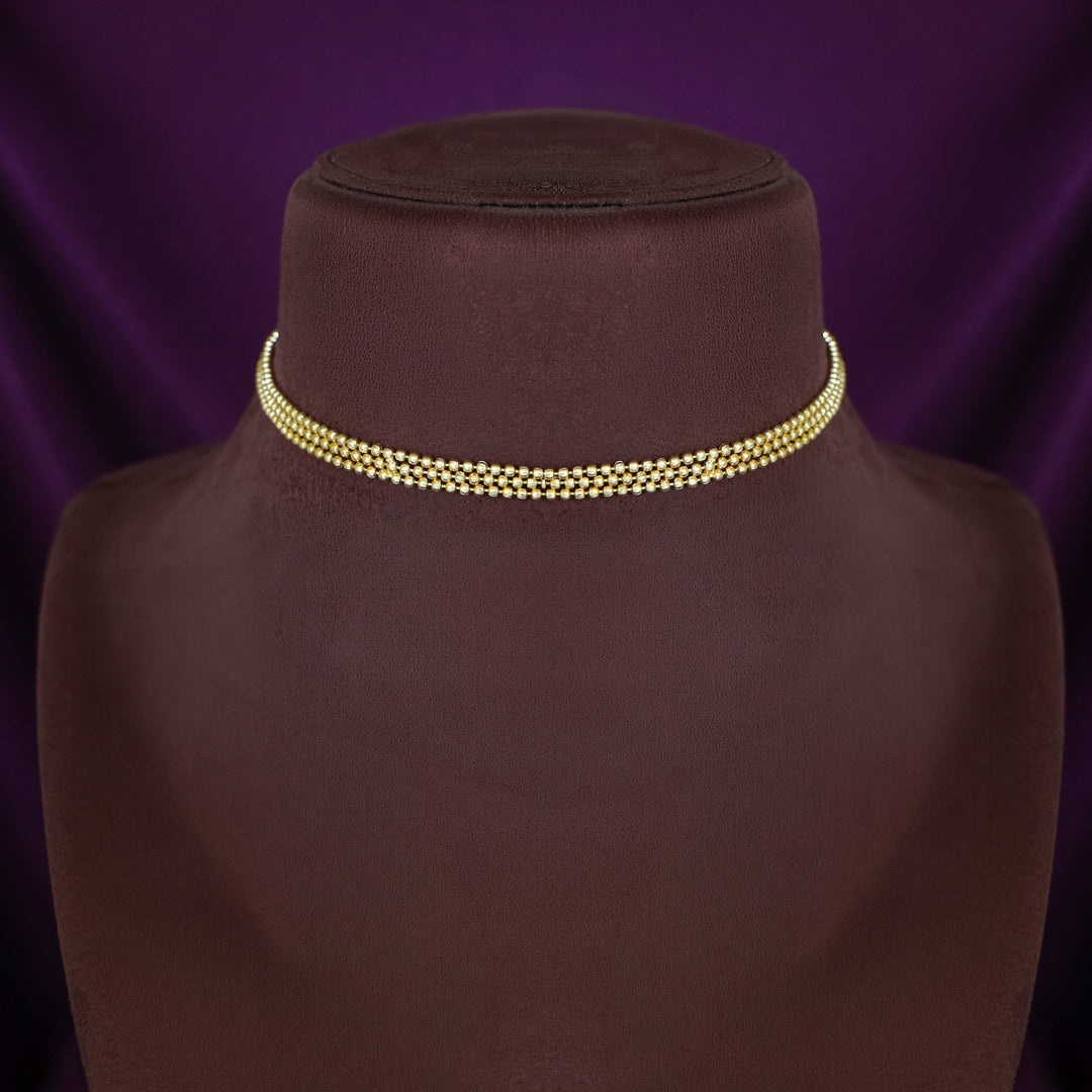 Umisha Mini Golden Ball 3 Layer Choker