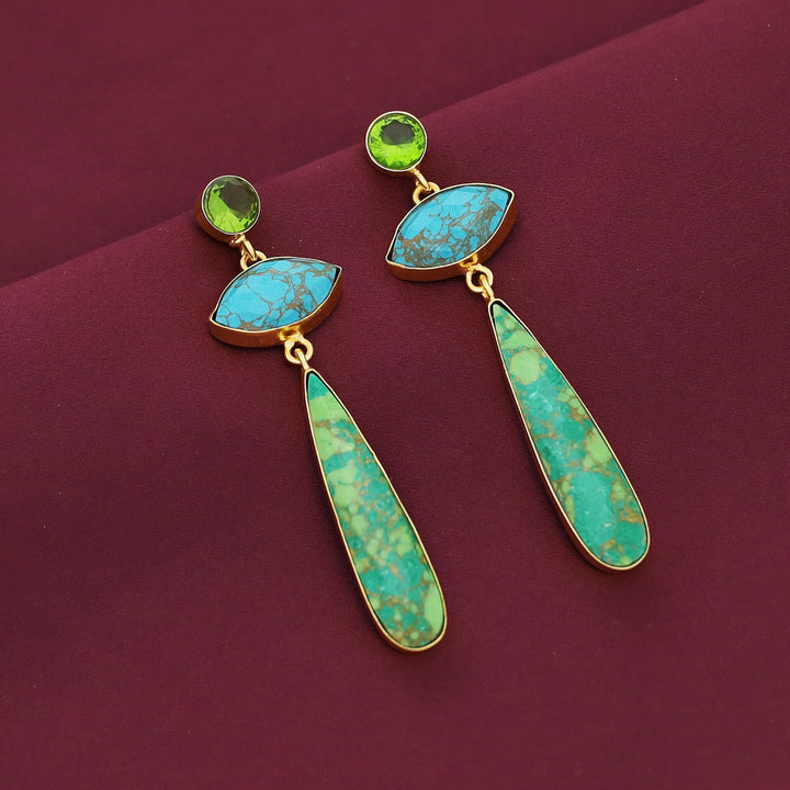 Lona Circle + Long Drop Earring