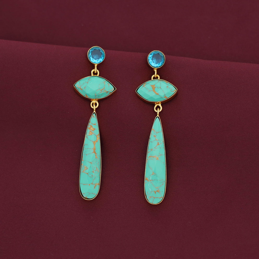 Lona Circle + Long Drop Earring