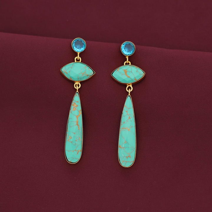 Lona Circle + Long Drop Earring