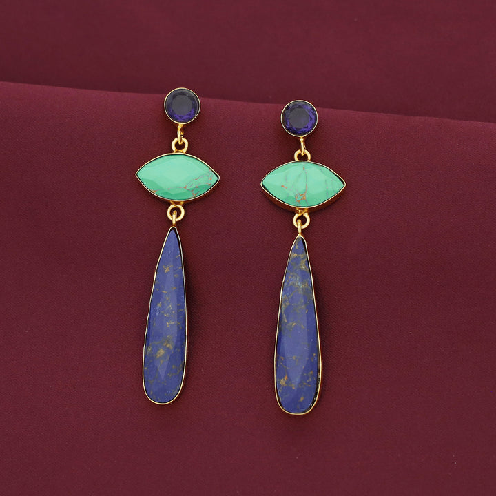 Lona Circle + Long Drop Earring