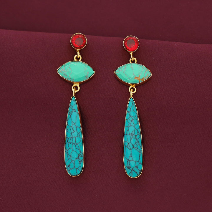 Lona Circle + Long Drop Earring