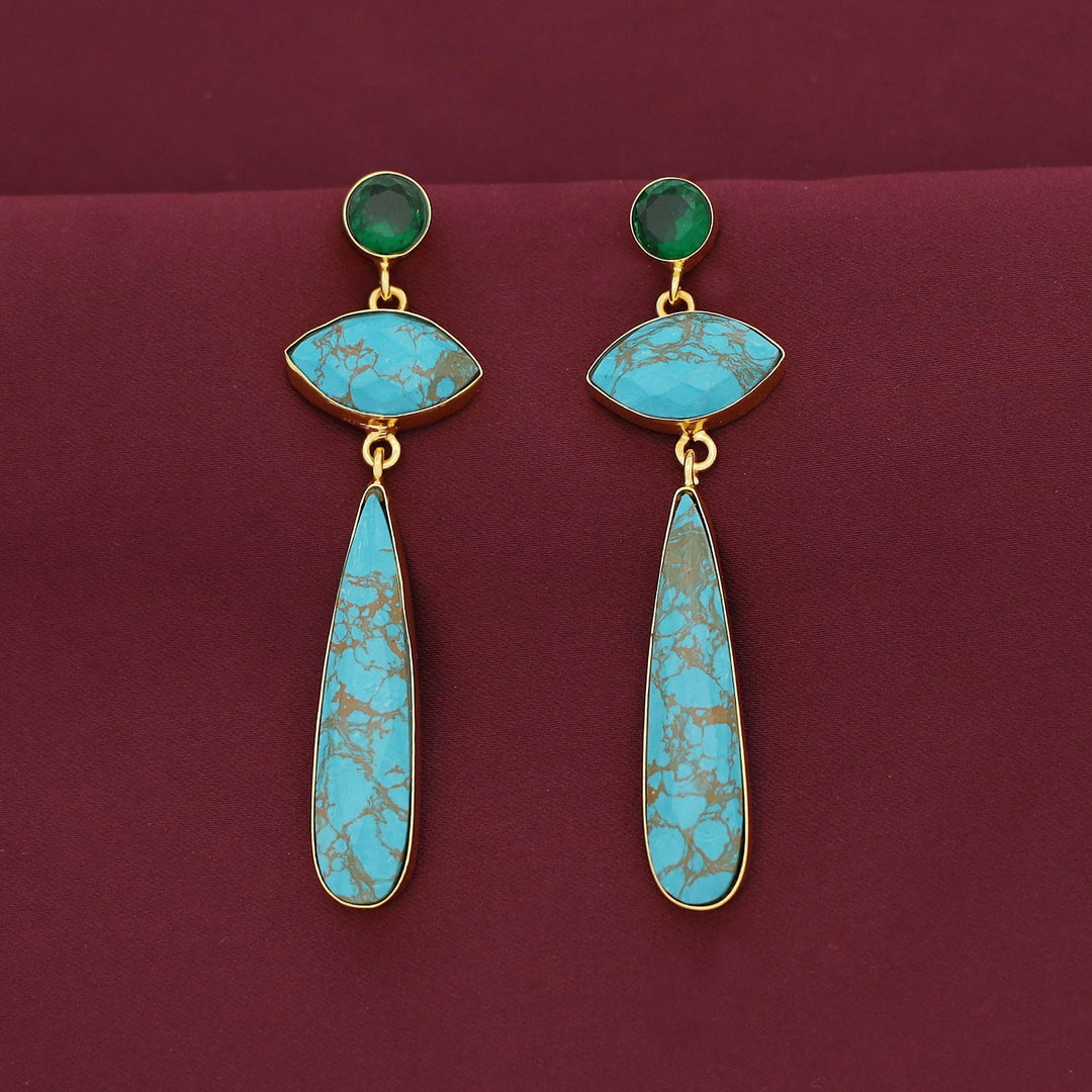 Lona Circle + Long Drop Earring