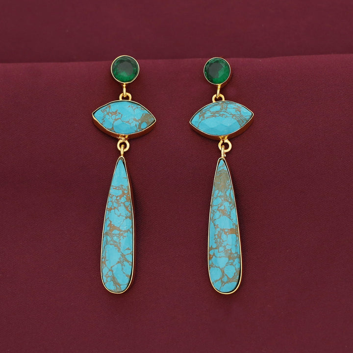 Lona Circle + Long Drop Earring