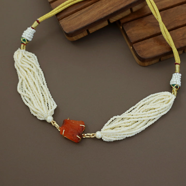 Ishani Raw Stone Pearl Choker / Neckpiece