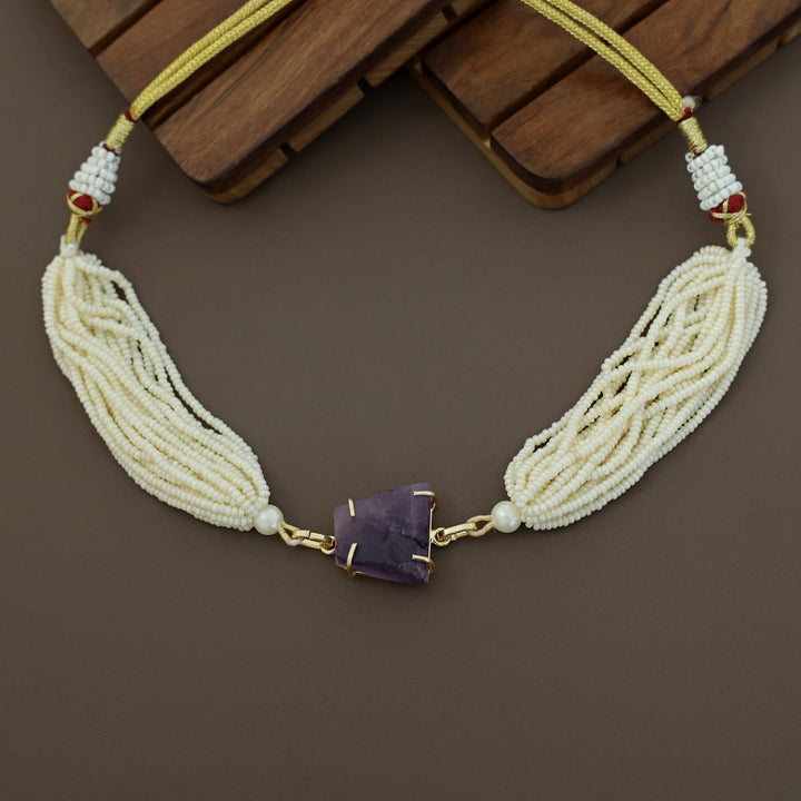 Ishani Raw Stone Pearl Choker / Neckpiece