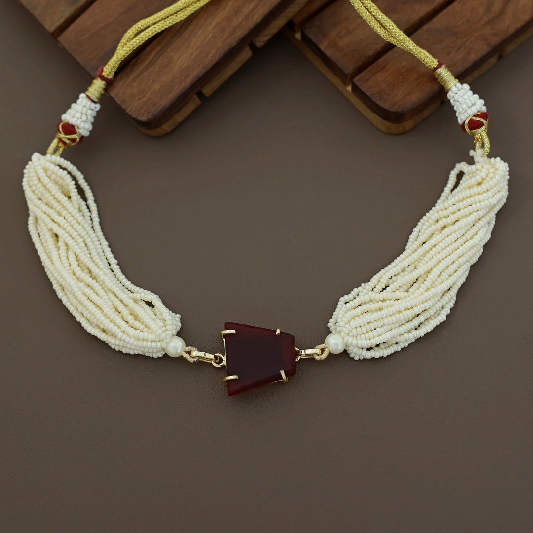 Ishani Raw Stone Pearl Choker / Neckpiece