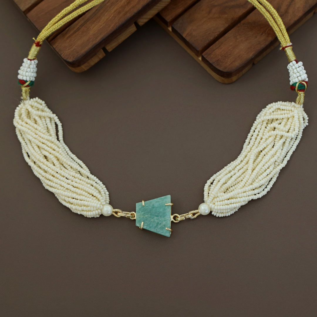 Ishani Raw Stone Pearl Choker / Neckpiece