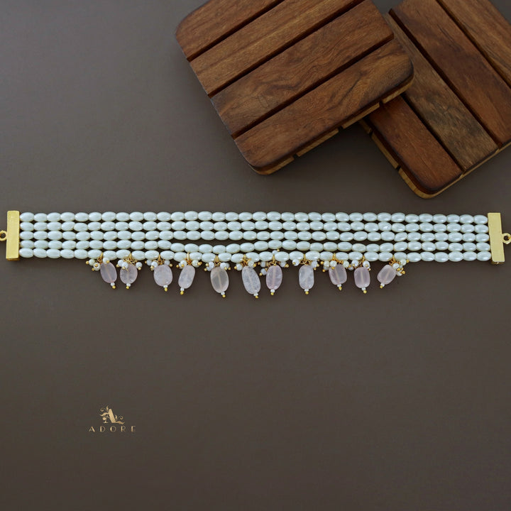 5 Layer Rice Pearl Beaded Choker