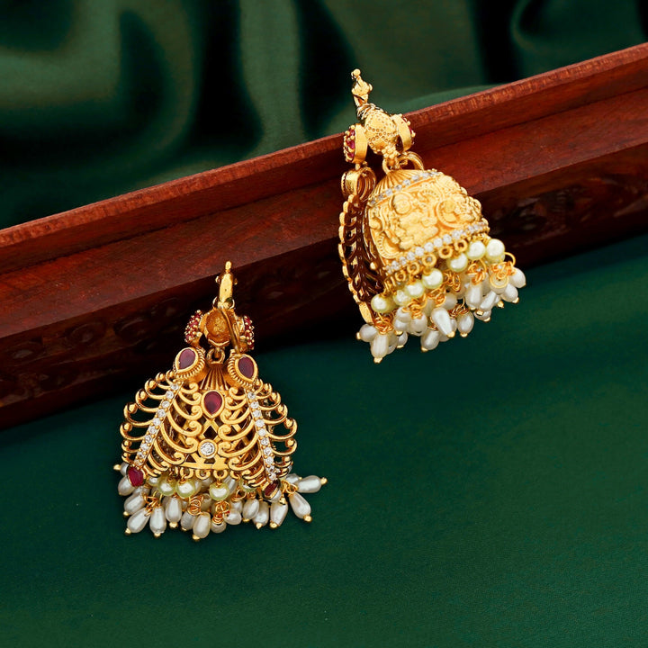 Peacock Pearl Jhumka