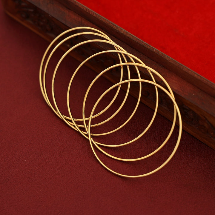 Premium Polish Yuvani Golden Bangle ( Set Of 6 )