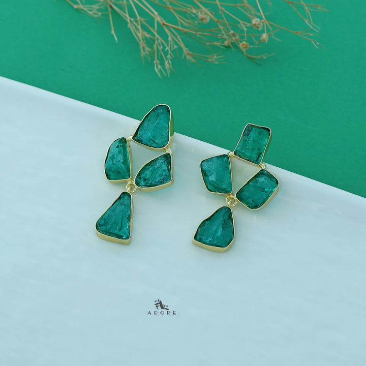 Suzy Golden Tetra Raw Stone Earring