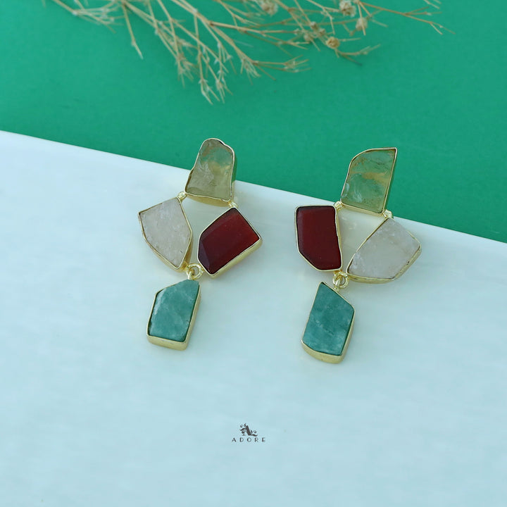 Suzy Golden Tetra Raw Stone Earring