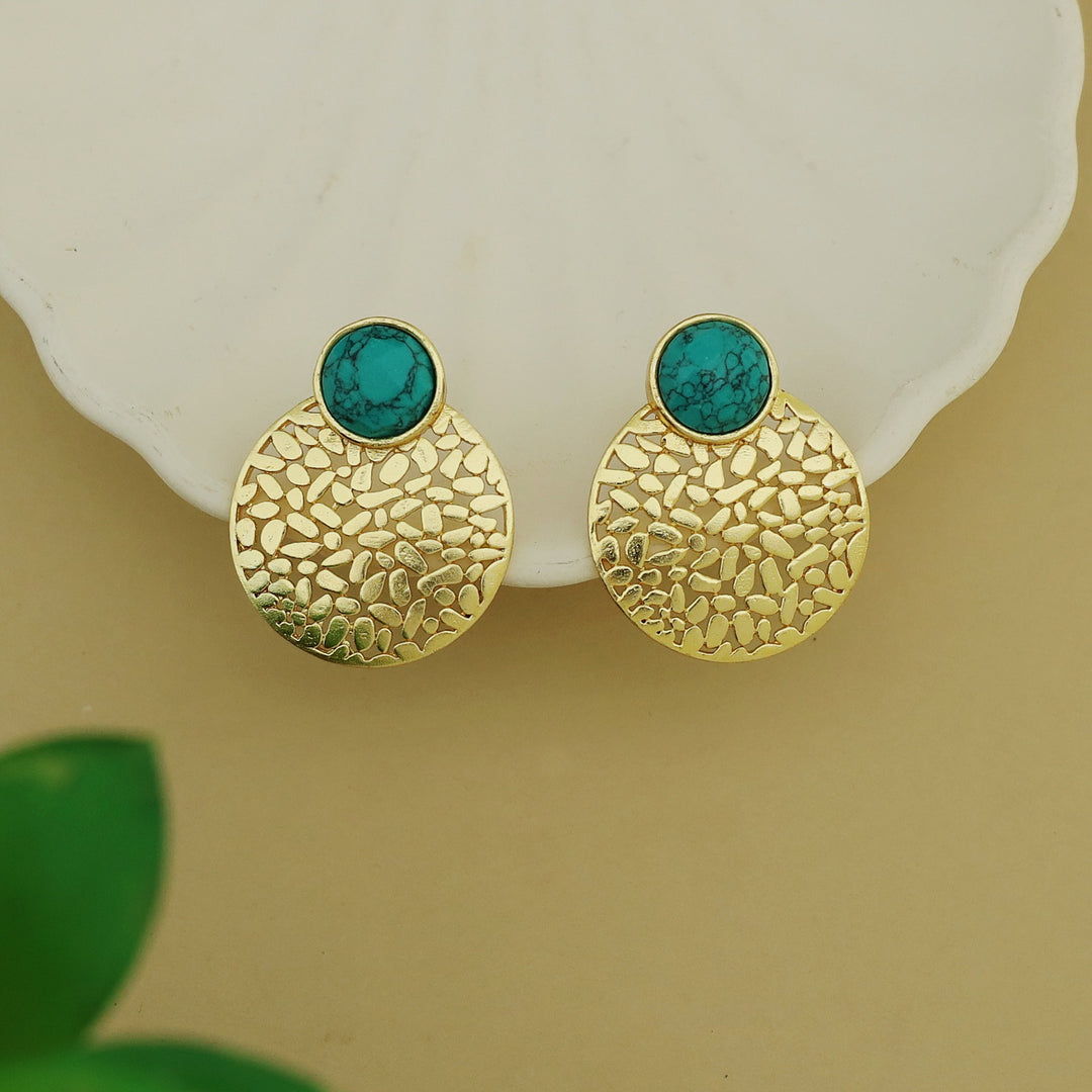 Kanika Textured Circle Glossy Earring