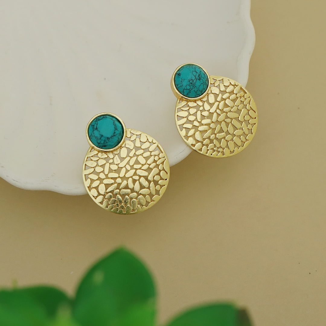 Kanika Textured Circle Glossy Earring