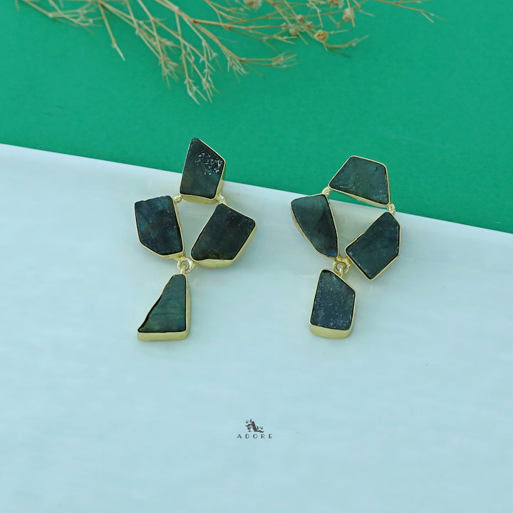 Suzy Golden Tetra Raw Stone Earring