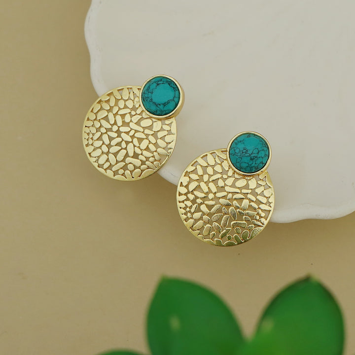 Kanika Textured Circle Glossy Earring