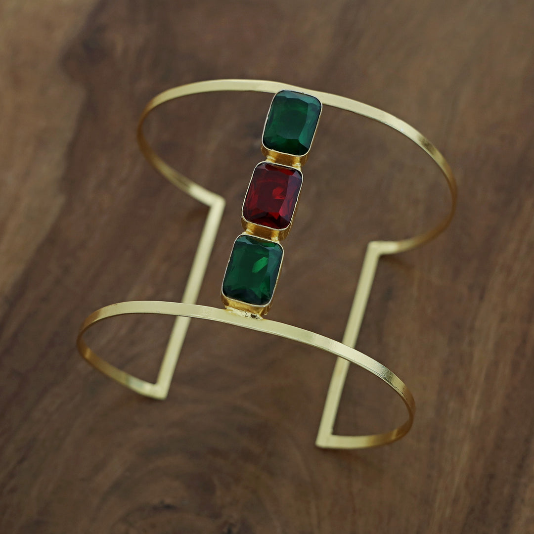 Tri Glossy Rectangle Hand Cuff