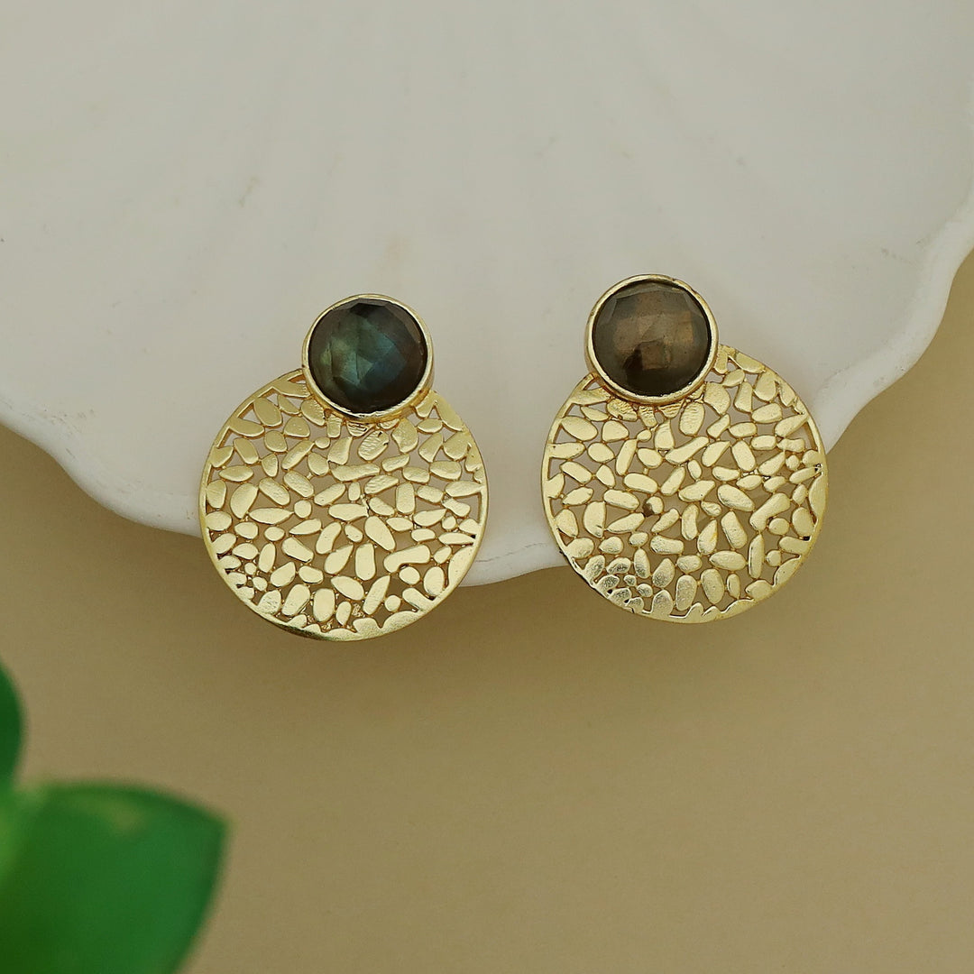 Kanika Textured Circle Glossy Earring