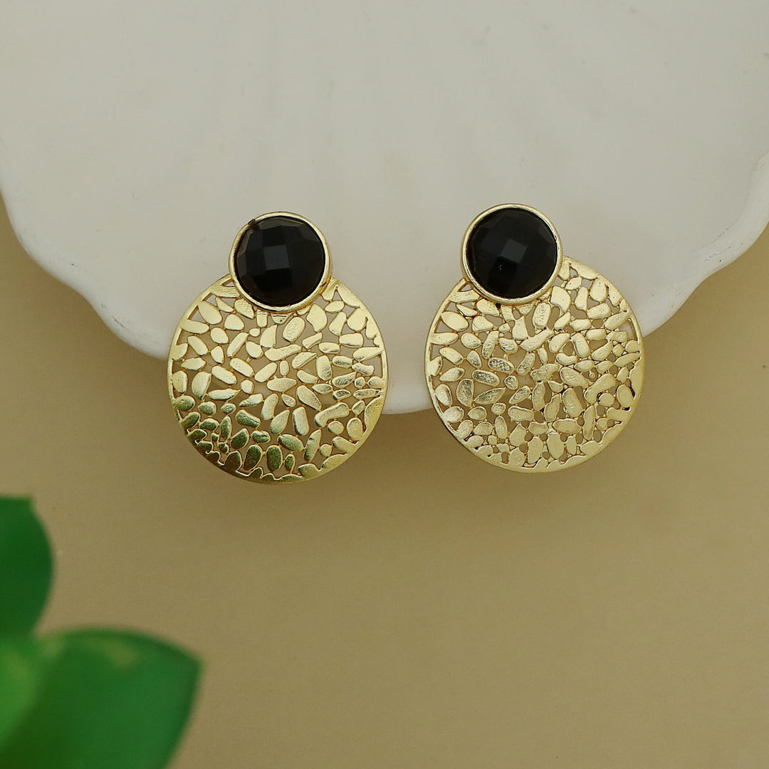 Kanika Textured Circle Glossy Earring