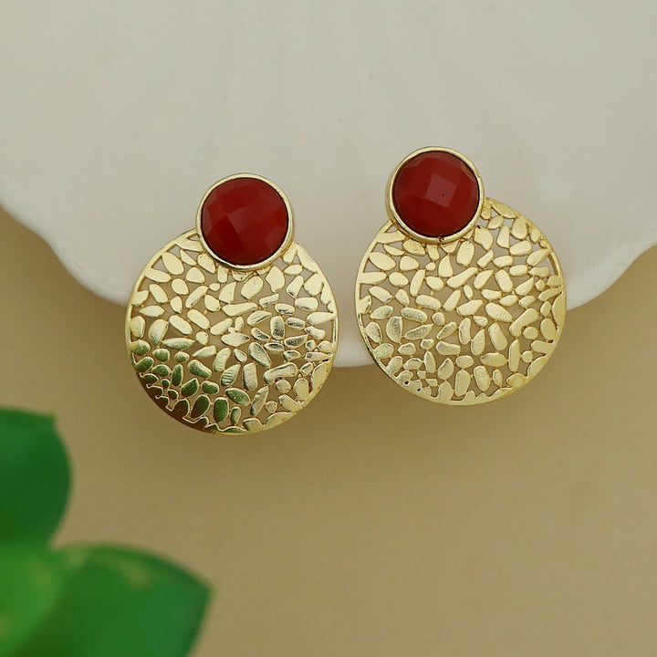 Kanika Textured Circle Glossy Earring