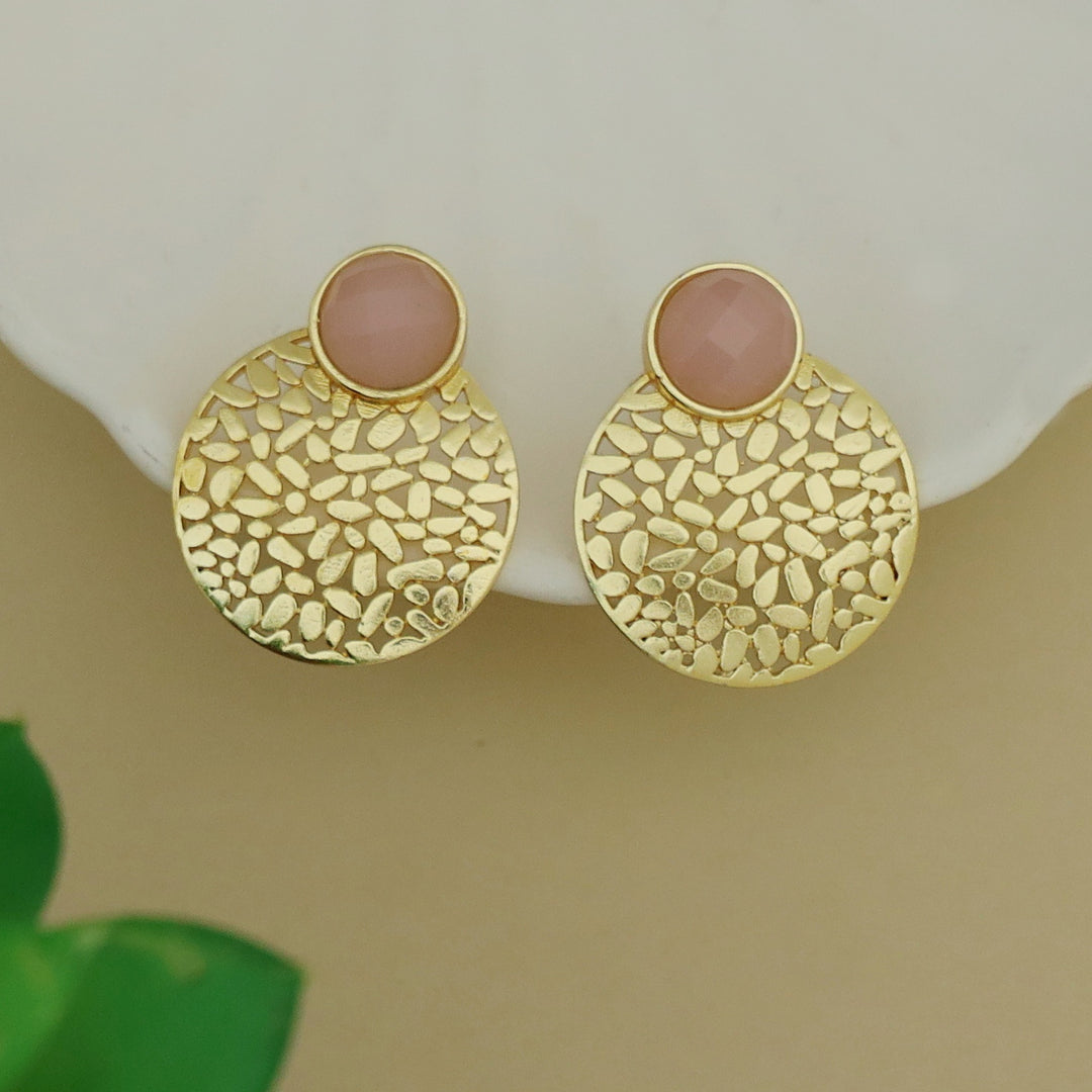 Kanika Textured Circle Glossy Earring