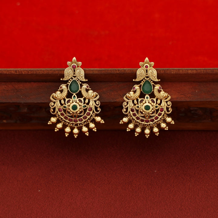 Absavika Golden Ball Myura Short Neckpiece with Earring