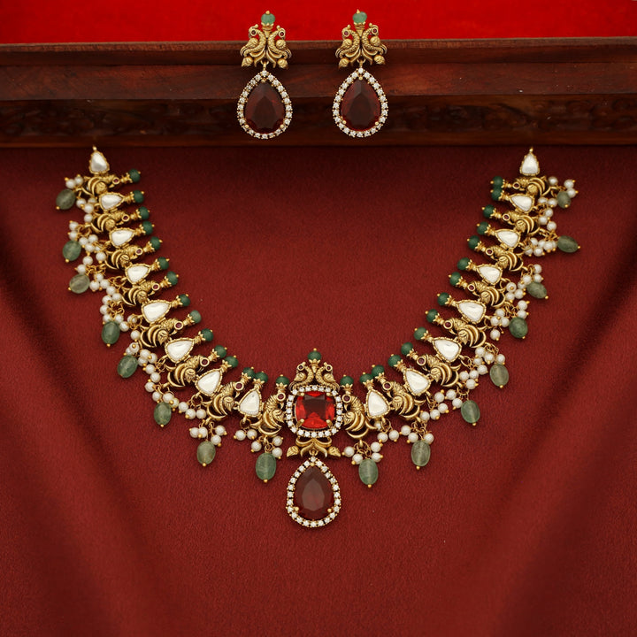 Premium Myura Short Neckpiece with Earring