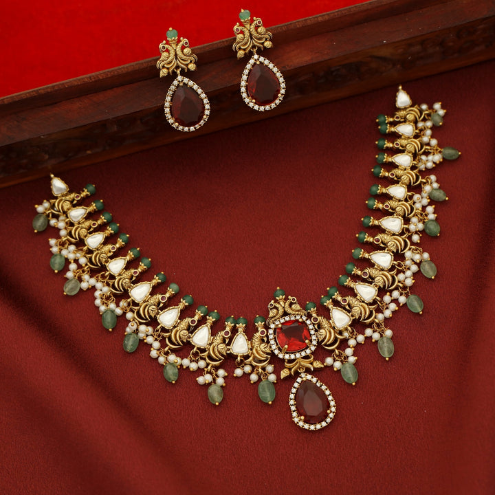 Premium Myura Short Neckpiece with Earring