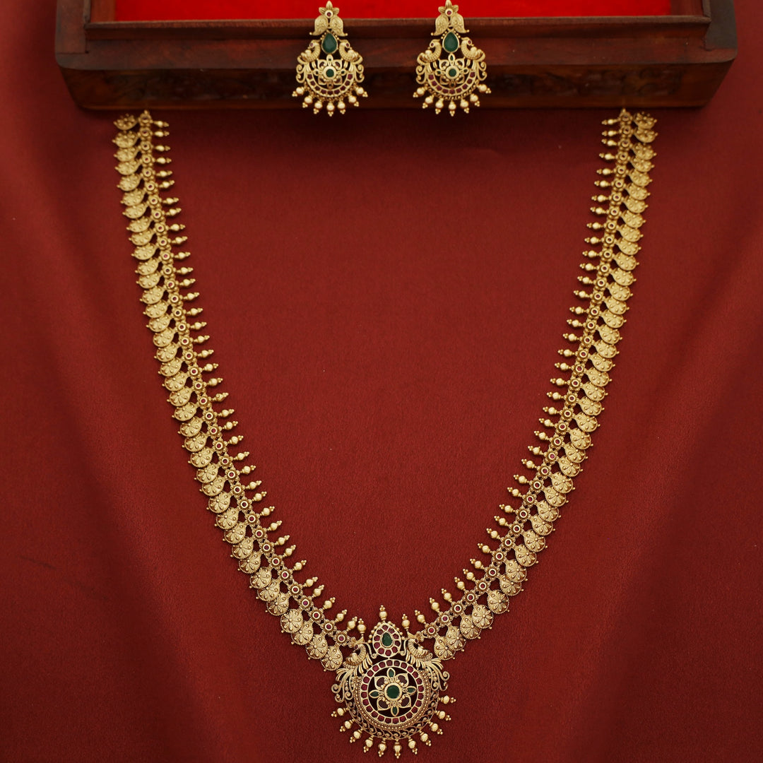 Premium Yudistia Mayura Long Haram With Earring