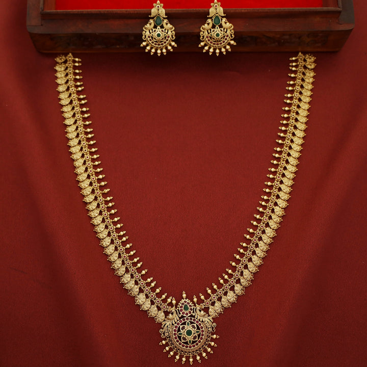 Premium Yudistia Mayura Long Haram With Earring