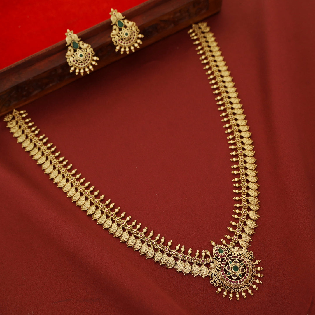 Premium Yudistia Mayura Long Haram With Earring