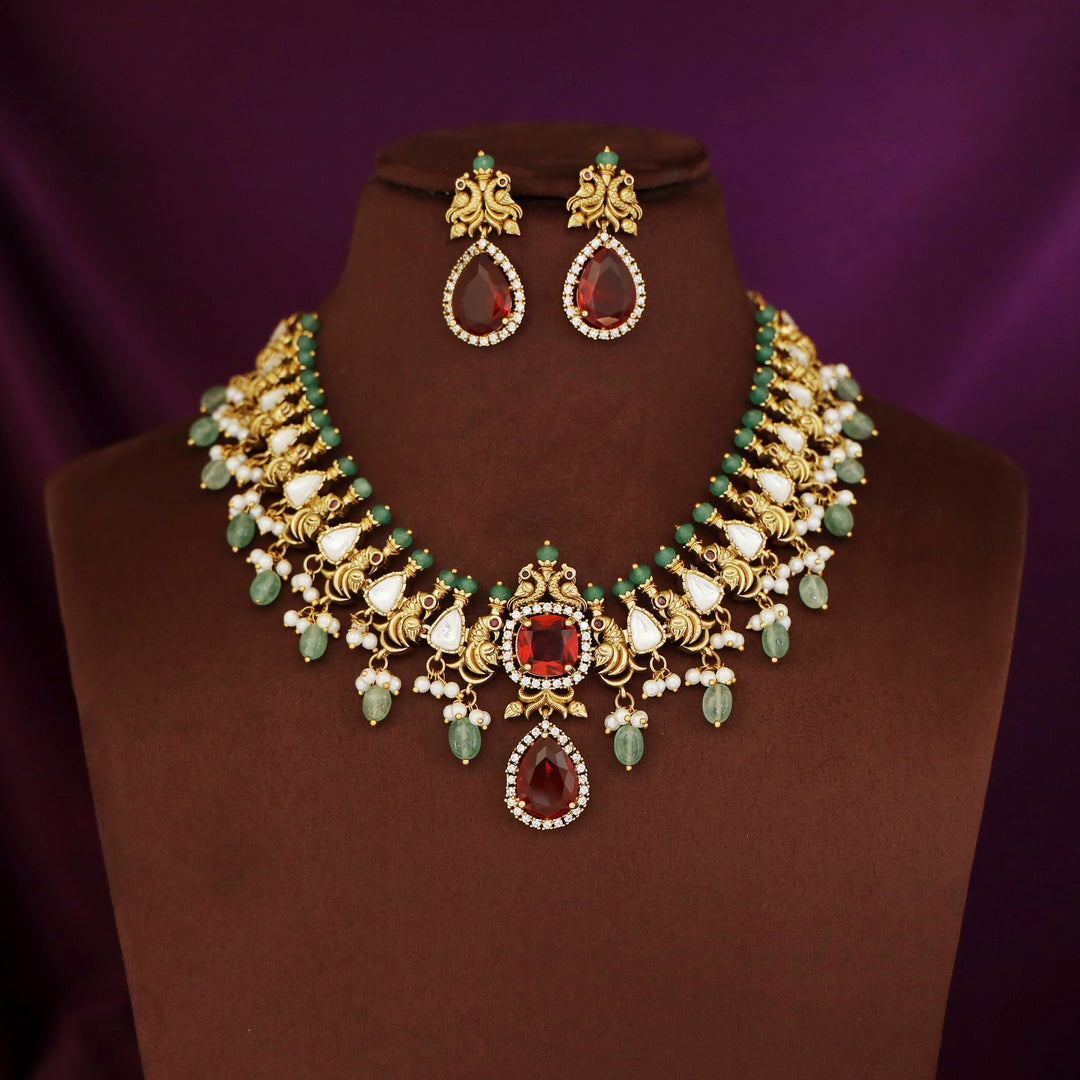 Premium Myura Short Neckpiece with Earring