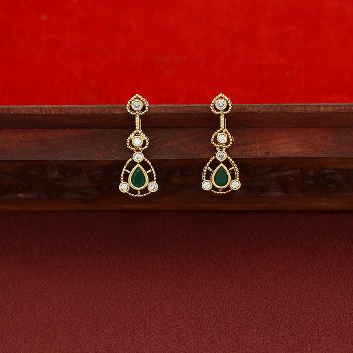 Lailana Rain Drop Stone Short Neckpiece with Earring