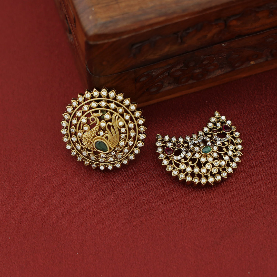 Kirisha Myura Half Moon Hair Brooch ( Set Of 2 )