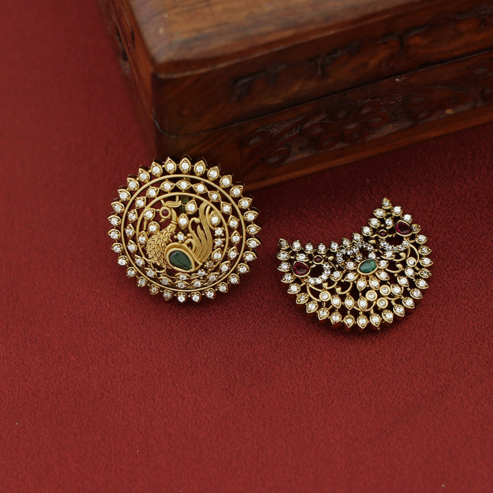 Kirisha Myura Half Moon Hair Brooch ( Set Of 2 )