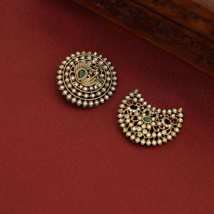 Kirisha Myura Half Moon Hair Brooch ( Set Of 2 )