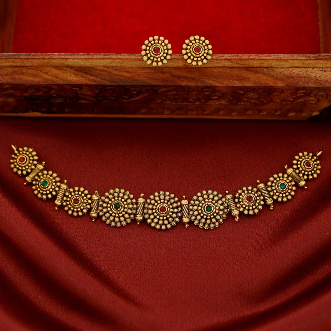 Tanvika Chakra Stick Choker with Earring