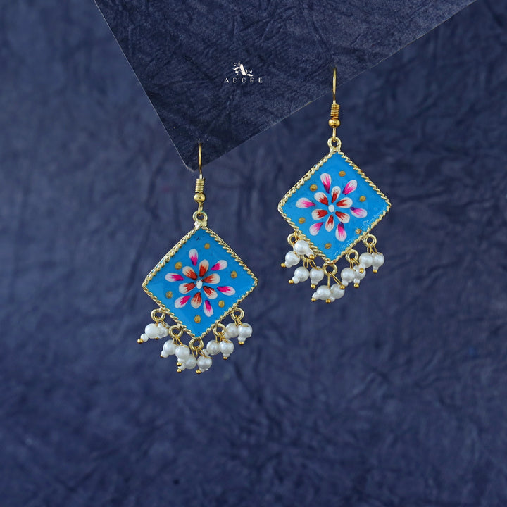 Hand Painted Diamond Pearl Drop