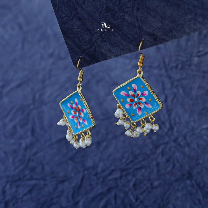 Hand Painted Diamond Pearl Drop