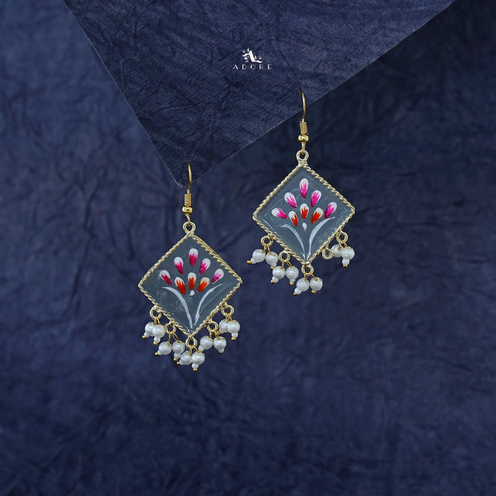 Hand Painted Diamond Pearl Drop