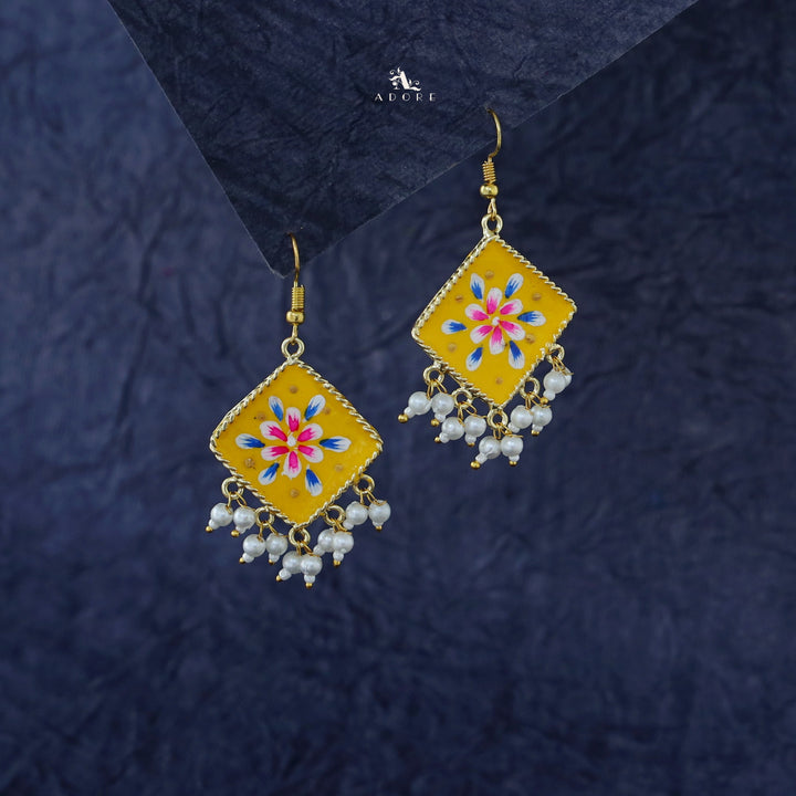Hand Painted Diamond Pearl Drop
