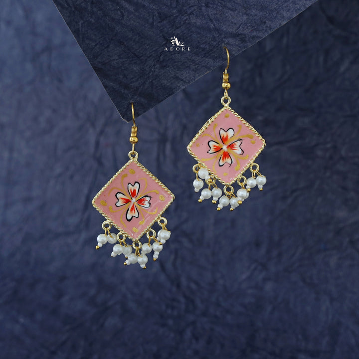 Hand Painted Diamond Pearl Drop