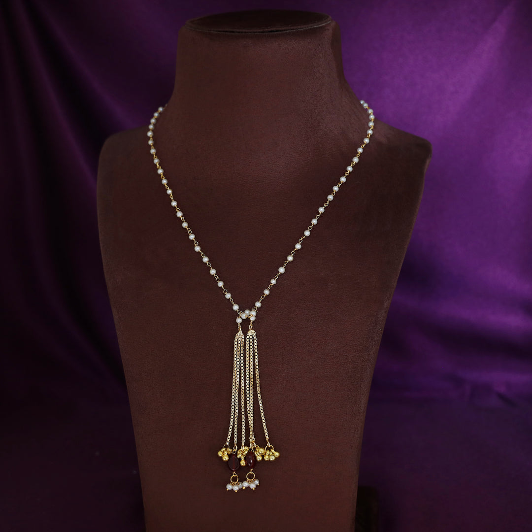 Kiara Pearl Simple Chain Ghunguroo Neckpiece